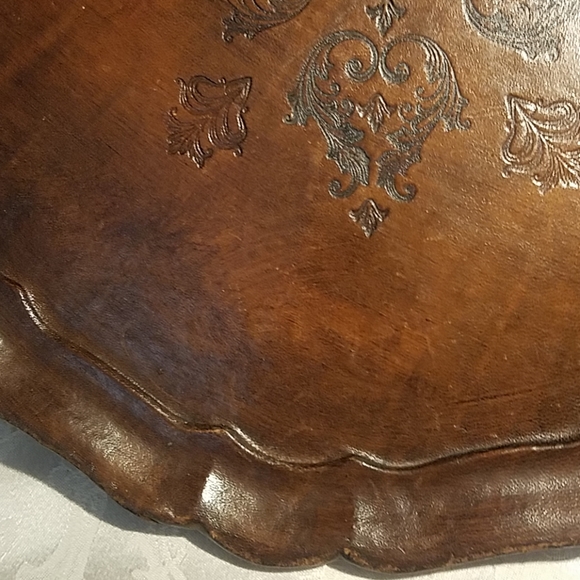 Vintage Large Stamped Leather Tray- Spain - Picture 4 of 8